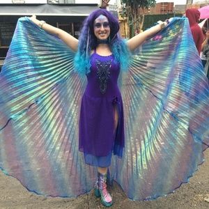 Small dress festival blue purple metallic glitter